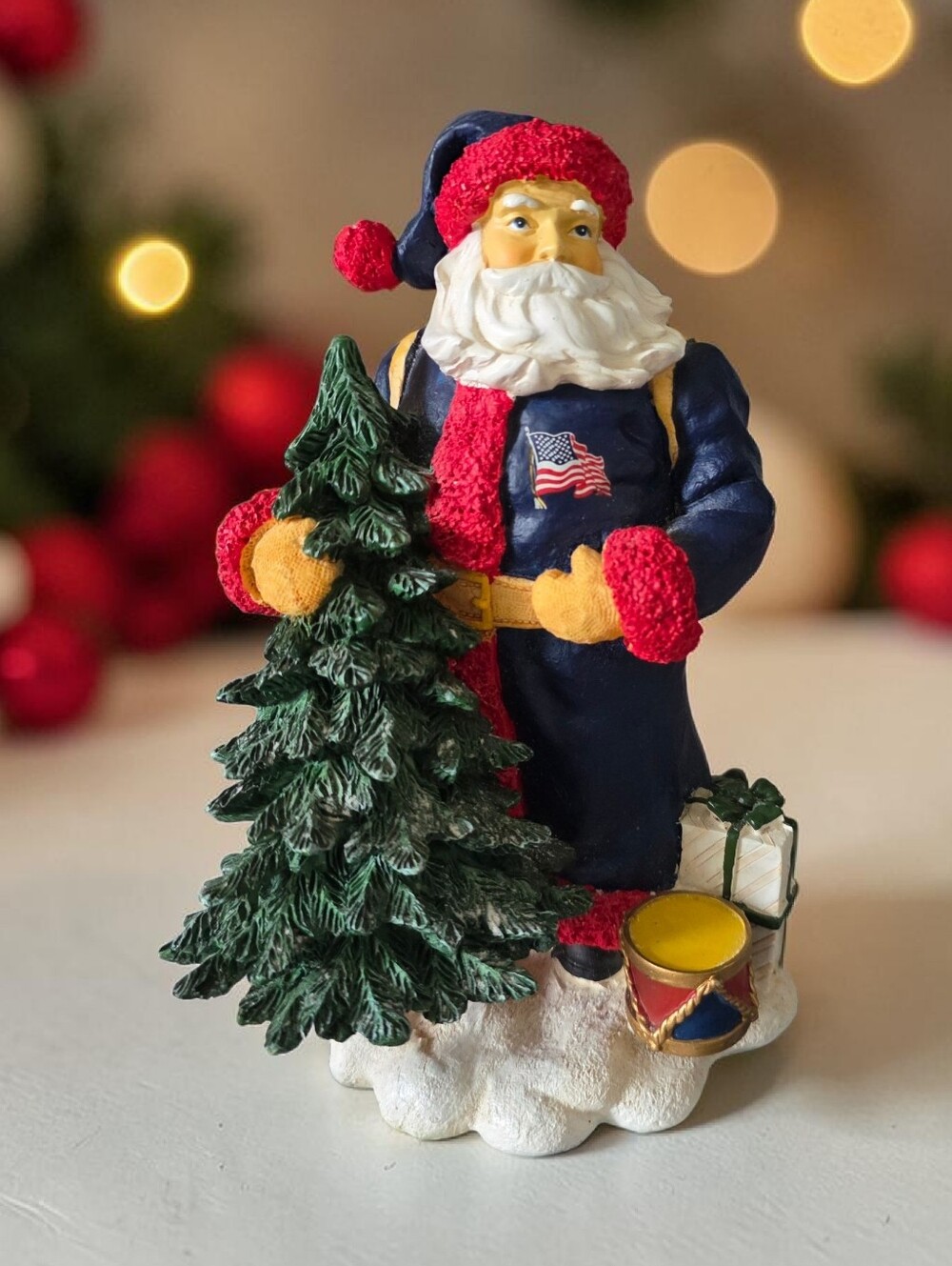 Patriotic Santa Figurine United We Stand